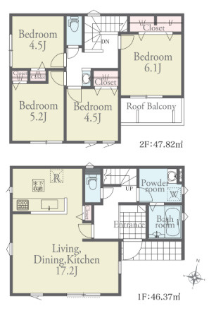 【間取り】 | リナージュ熊本市南区御幸笛田1丁目24-1期　2号棟 | ☆間取り図☆