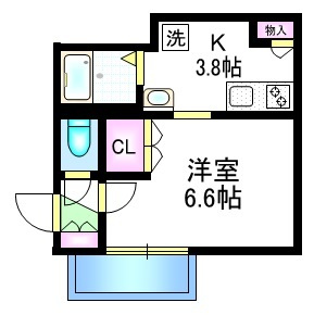 メゾン オークの間取り|★設備充実の１Ｋタイプ★