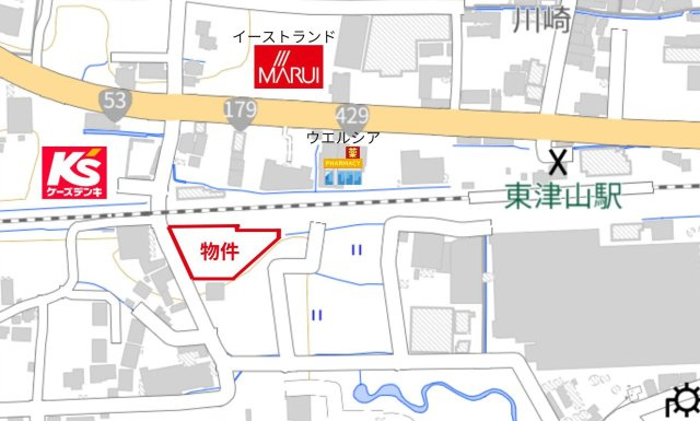 津山市川崎　売土地　939坪の地図