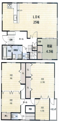 さいたま市西区清河寺　中古一戸建ての間取り|さいたま市西区清河寺、5LDK、土地面積372.56m2、建物面積132.49m2