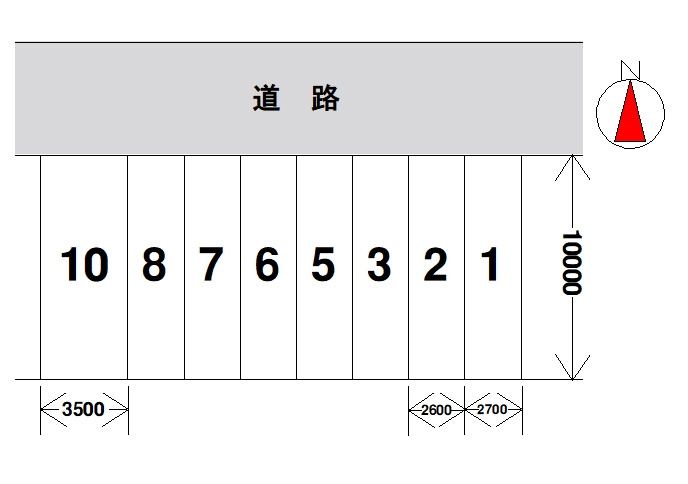 富屋モータープール南の区画図