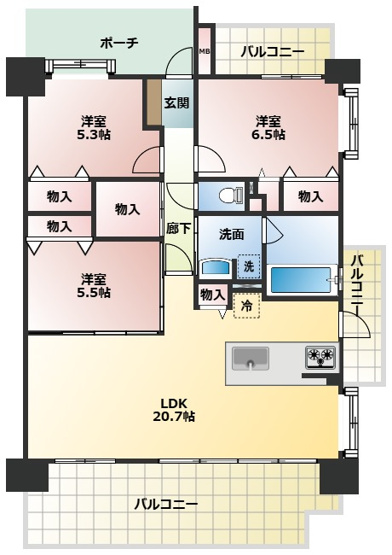 【間取り】 | ネオス山鹿中央通　