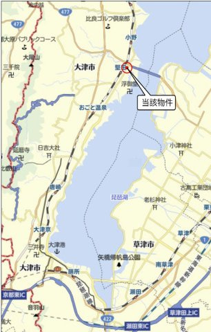 大津市真野２丁目の事業用地の地図