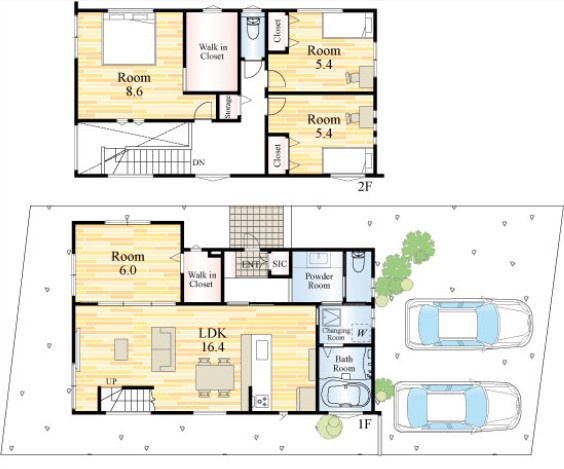 久留米市日ノ出町の新築一戸建の間取り