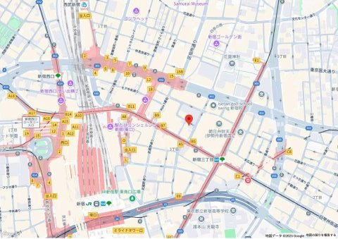 (仮称)新宿3丁目新築ビルの地図