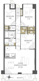 【間取り】 | 【上質リノベ】コスモ三滝本町 | ※
間取図では分からない広さや明るさ，
資料には記載されていない情報があります。
ぜひ、現地を見られる事をお勧めいたします！