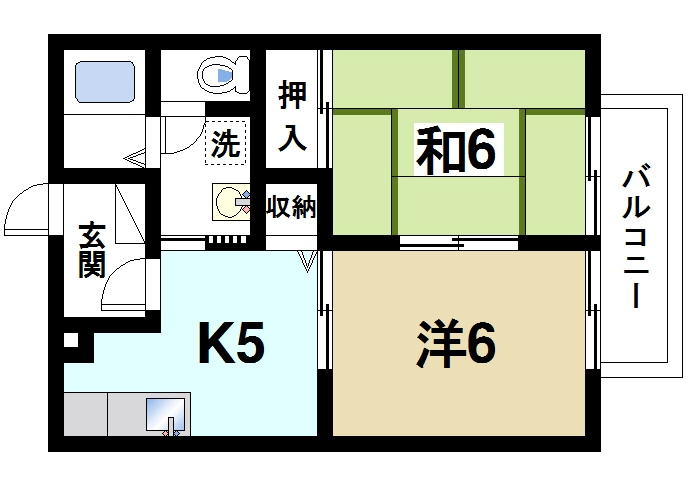 メゾン・ド・アンビアンスの間取り|2Kの間取り