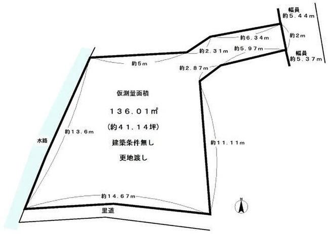 【土地図】 | 樫原上ノ町　建築条件無し売土地