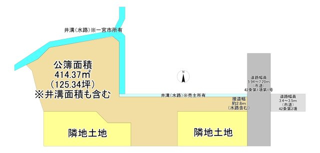 【土地図】 | 黒田錦里土地 | 約１２５坪と広いお土地です♪ 