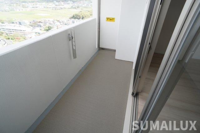 熊本市北区龍田弓削１丁目の賃貸マンションのバルコニー