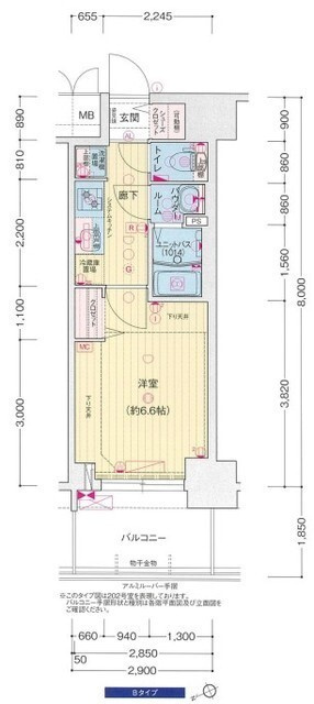 神戸市兵庫区西出町２丁目の賃貸マンションの間取り