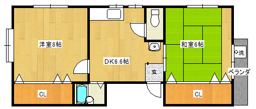 神戸市長田区庄田町４丁目の賃貸マンションの間取り