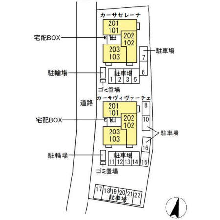 casa serena・casa vivace カーサセレーナの区画図