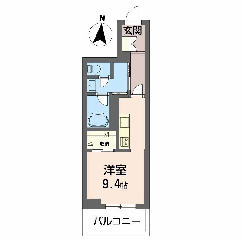 熊本市中央区九品寺３丁目の賃貸マンションの間取り
