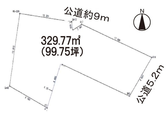 小牧市小木３丁目　売地　乙の土地図|一括の場合　2800万円