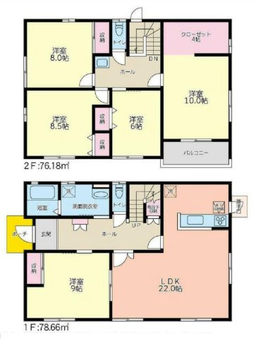 角地 自然を感じられる住環境 ５LDKの間取り|ゆとりある間取り