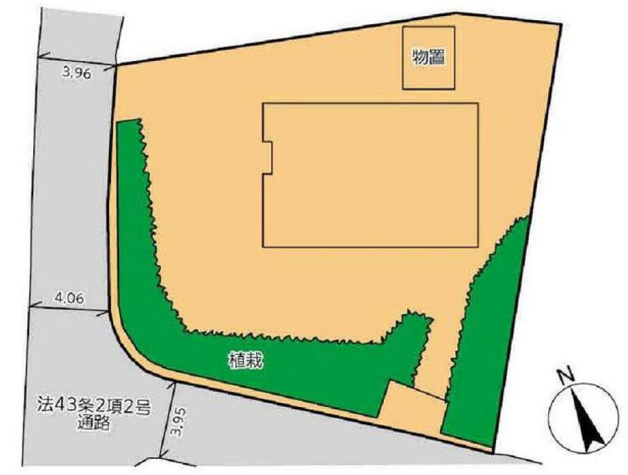 角地 自然を感じられる住環境 ５LDKの区画図|区画図