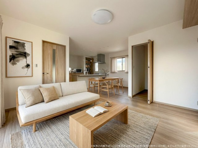 【キッチン】 | 【キッチン　家具設置イメージ】
※画像内の家具家電はCGで作成したイメージです。実際の物件には付帯しません