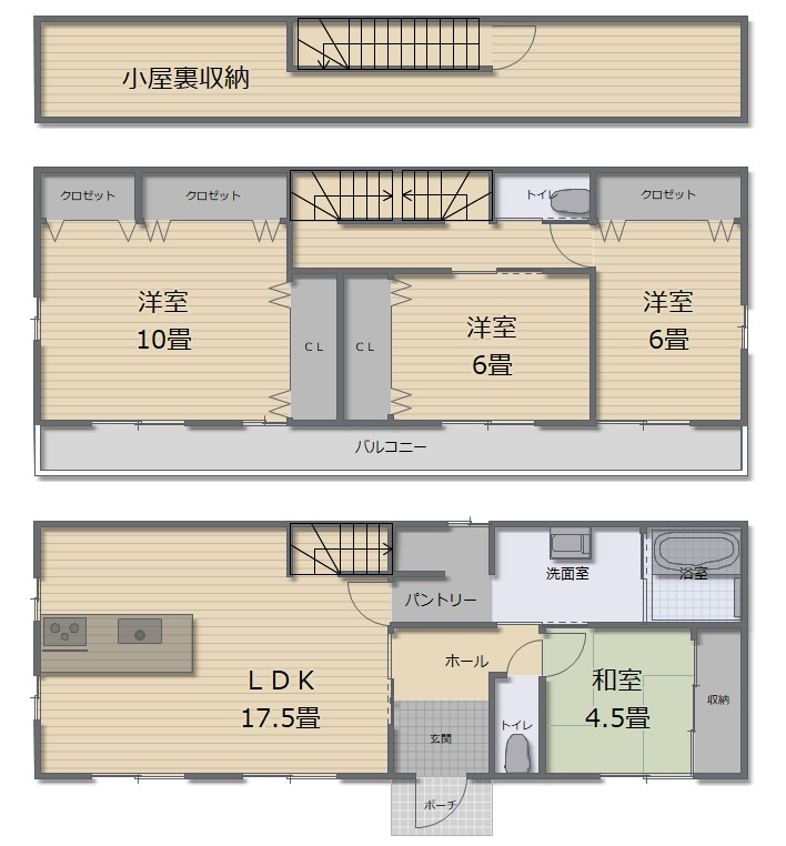 福井町　中古戸建の間取り
