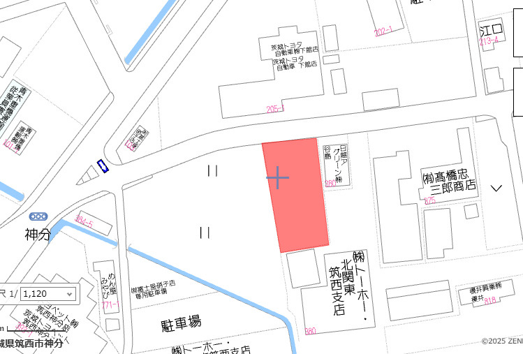 神分土地の地図