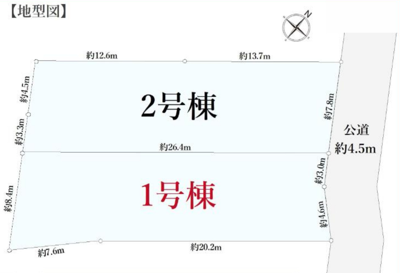横浜市保土ケ谷区仏向町 新築戸建て【仲介手数料無料】の区画図