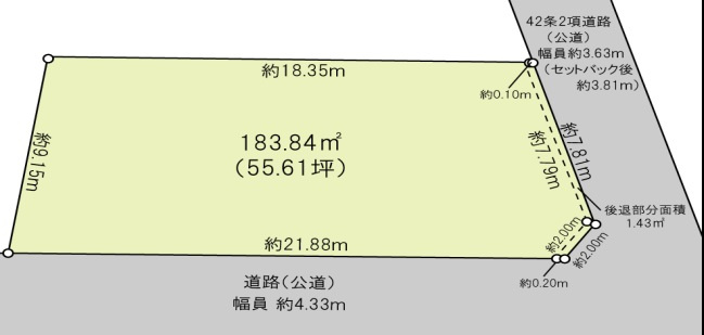 上原２　土地の区画図
