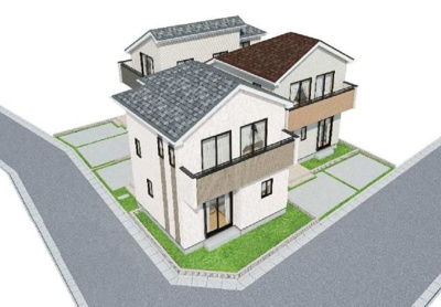 【外観パース】 | 府中市天神町１丁目新築戸建 | 外観パース図はイメージであり、仕様等変更する場合がございます。