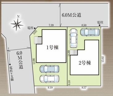 越谷市弥栄町２丁目１号棟　新築戸建の区画図