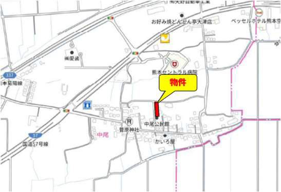 よかタウン／菊池郡菊陽町原水３期／２号棟の地図