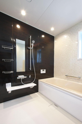 【浴室】 | 天童市芳賀タウン南【モデルハウス】 | 広々1.25坪のユニットバスはゆっくり入浴頂けます。