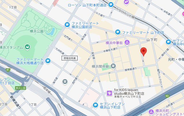 横浜市中区山下町　店舗兼住宅　中華街の地図