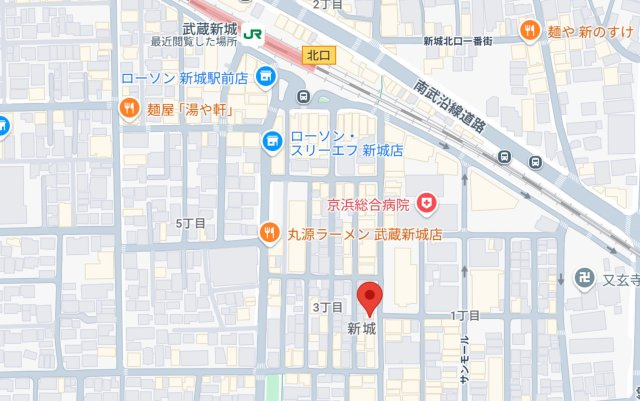 【神奈川県】川崎市中原区　売一棟ビルの地図