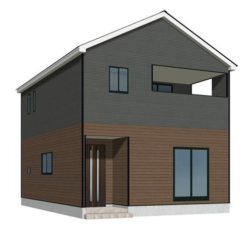 天童市天童中1号棟【新築建売】の外観パース|完成予想図！早期ご予約受付中！