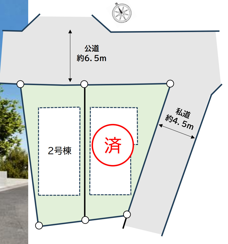 横浜市戸塚区下倉田町 新築戸建て【仲介手数料無料】の区画図