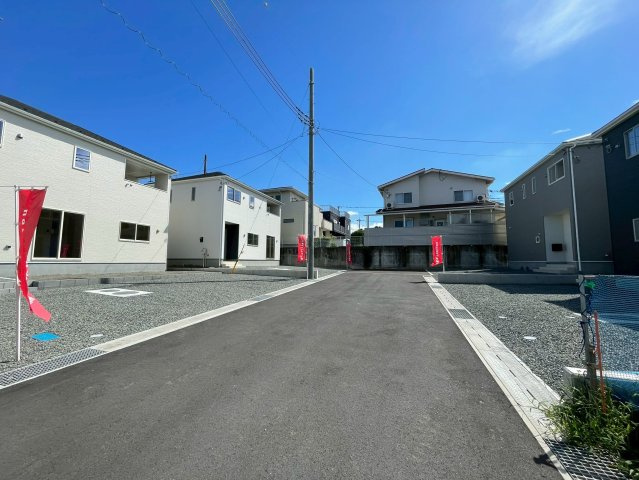 富士宮市万野原新田第29　新築戸建　全７棟　5号棟の前面道路含む現地写真|2025/7/14撮影