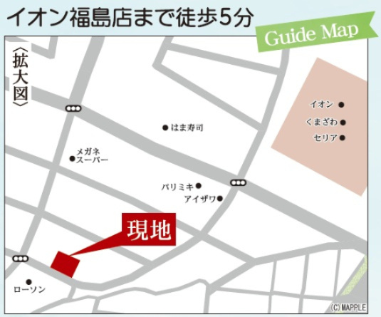 新築戸建・建売　福島市南矢野目　Livele Garden　全2棟の地図|拡大案内図