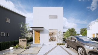 【外観パース】 | 城陽市久世里ノ西　3区画1号地　売土地　建築条件付き | ・参考プラン価格：2640万（別途外構費187万、造成費等-万）　　　　
・建物価格は参考価格になります。
（弊社標準建物 30坪で計算した価格です）