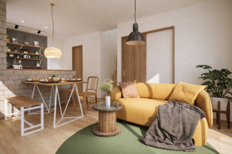 【外観パース】 | 城陽市久世里ノ西　3区画2号地　売土地　建築条件付き | 区画割例　縦2区画