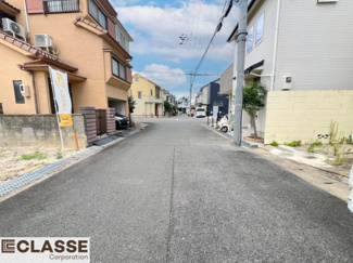 【前面道路含む現地写真】 | 城陽市久世里ノ西　3区画3号地　売土地　建築条件付き