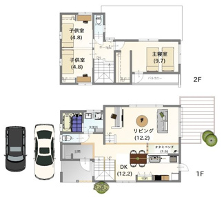 【参考プラン】 | 城陽市久世里ノ西　3区画3号地　売土地　建築条件付き | 自由設計になりますので設計士と直接お話していただきオンリーワンのおうちづくりが可能です！需要の多いランドリールームも実現可能です。一緒に楽しくお家づくりをしていきましょう！