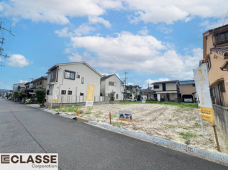 【前面道路含む現地写真】 | 城陽市久世里ノ西　3区画3号地　売土地　建築条件付き