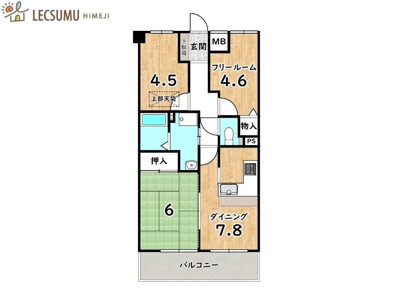 プレステージ姫路西飾磨の間取り