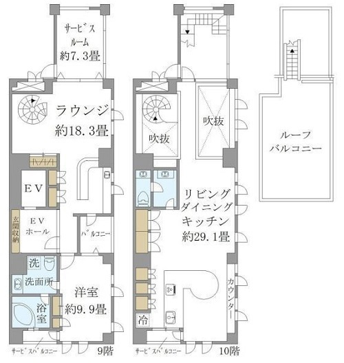 渋谷区広尾１丁目の賃貸マンションの間取り