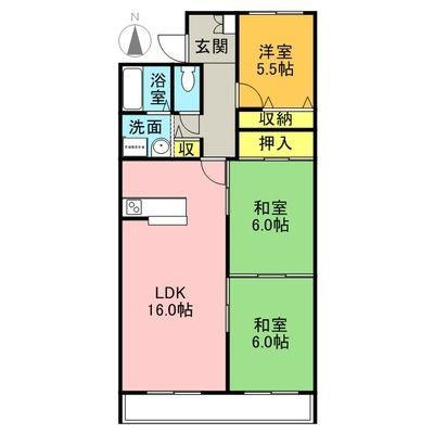 【間取り】 | コーポ一畑・北堀