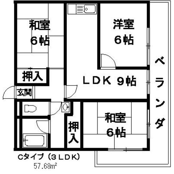 岐阜市茜部大野２丁目のアパートの間取り