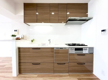 メイゾン千葉のキッチン|コンパクトなキッチンで掃除もラクラク