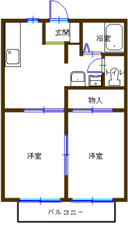 【間取り】 | フレグランス本宮Ｂ