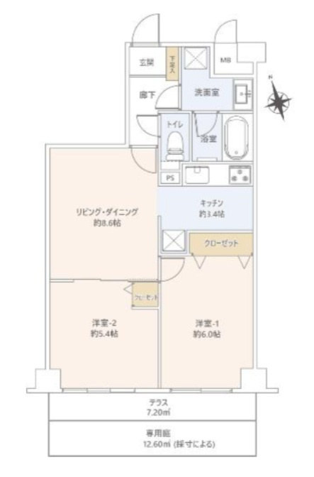 ダイアパレス河辺第二の間取り|日当たり良好な広々としたリビングは、家族で団らんなどにも適した大切な空間になります。