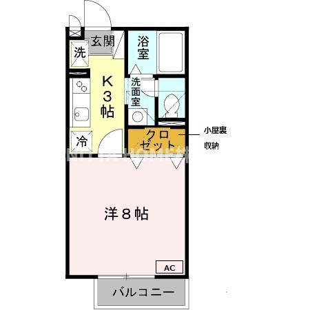 テンゲルハイツの間取り|単身者向けのお部屋★小屋裏収納が便利です◇
