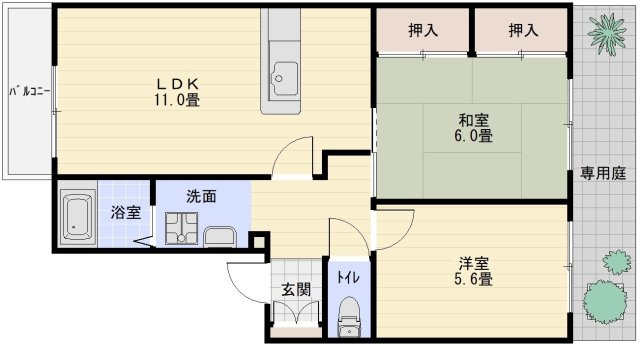 ラークコートの間取り|ラークコート（JR八尾駅　2LDK）